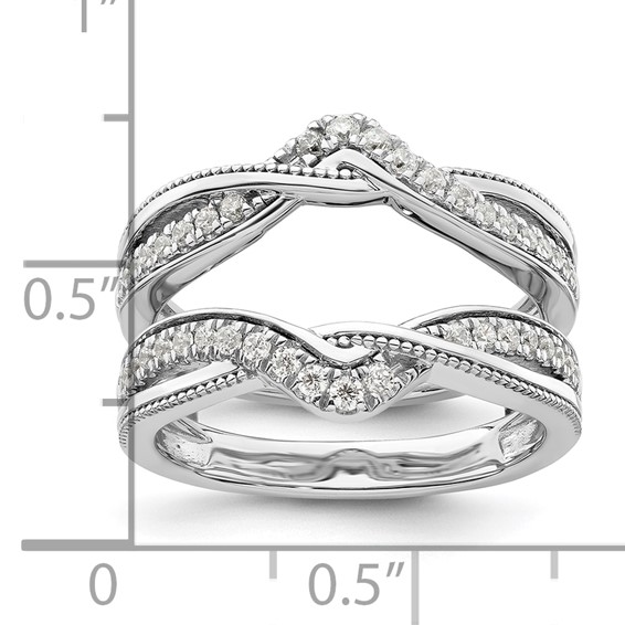 14k White Gold 1/3 carat Lab Grown Diamond VS/SI+ G+ Complete Twisted Ring Guard