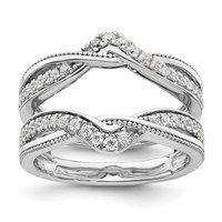 14K White Gold 0.33 Carat Lab Grown Diamond VS SI+ G+ Complete Twisted Ring Guard view 1