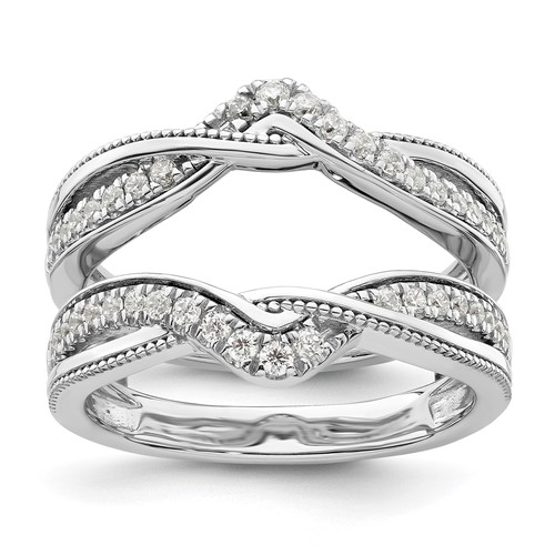 14K White Gold 0.33 Carat Lab Grown Diamond VS SI+ G+ Complete Twisted Ring Guard