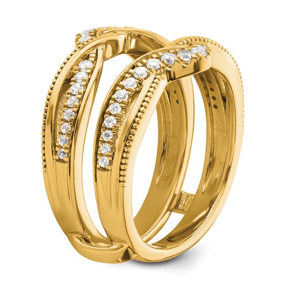 14K Yellow Guard Lab Grown VS/SI+ G+ Dia Ring Guard