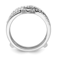 14K White Gold 0.38 Carat Lab Grown Diamond VS SI+ G+ Complete Twisted Ring Guard view 2