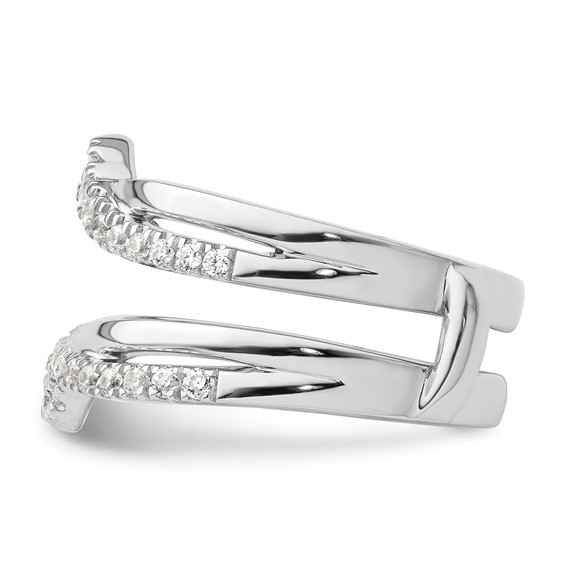 14K White Gold Diamond Ring Guard