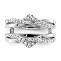 14K White Gold 0.38 Carat Lab Grown Diamond VS SI+ G+ Complete Twisted Ring Guard view 4