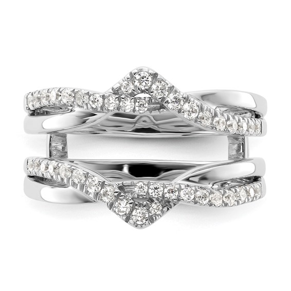 14K White Gold Diamond Ring Guard