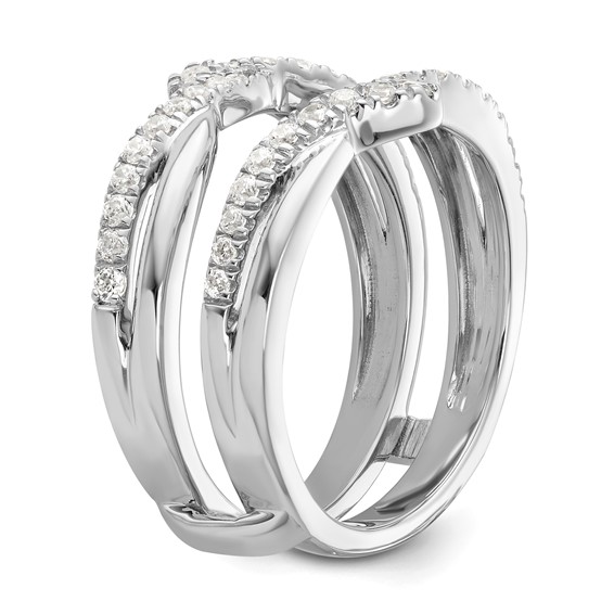 14K White Gold Diamond Ring Guard
