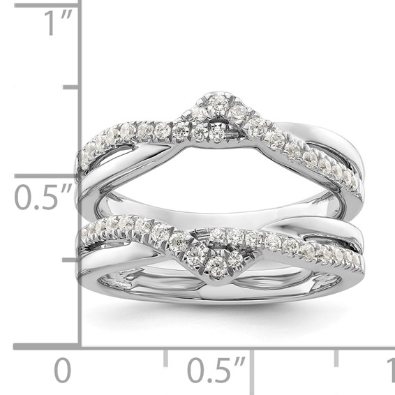 14k White Gold 3/8 carat Lab Grown Diamond VS/SI+ G+ Complete Twisted Ring Guard