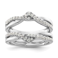 14K White Gold 0.38 Carat Lab Grown Diamond VS SI+ G+ Complete Twisted Ring Guard view 1