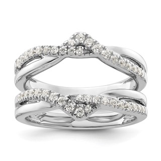 14K White Gold Diamond Ring Guard