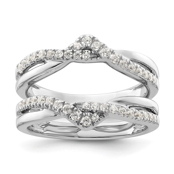 14K White Gold Diamond Ring Guard