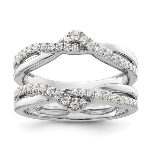 14K White Gold 0.38 Carat Lab Grown Diamond VS SI+ G+ Complete Twisted Ring Guard
