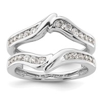 14K White Gold 0.62 Carat Lab Grown Diamond VS SI+ G+ Complete Ring Guard view 1