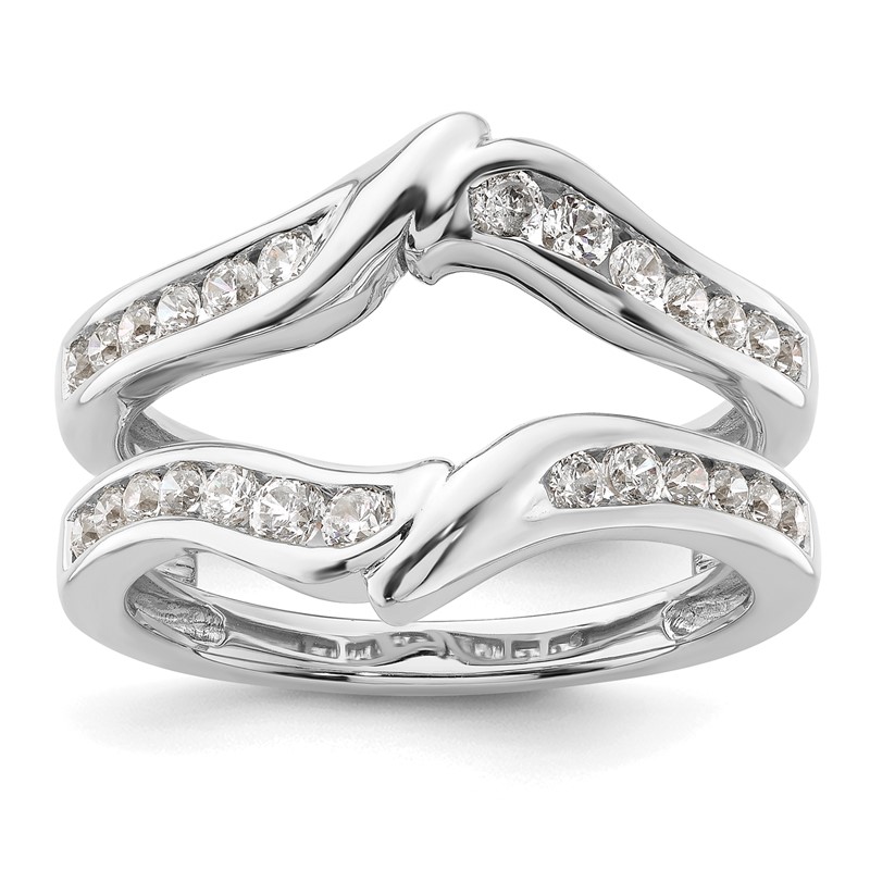 14k White Gold 5/8 carat Lab Grown Diamond VS/SI+ G+ Complete Ring Guard
