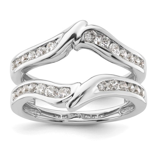 14K White Gold 0.62 Carat Lab Grown Diamond VS SI+ G+ Complete Ring Guard