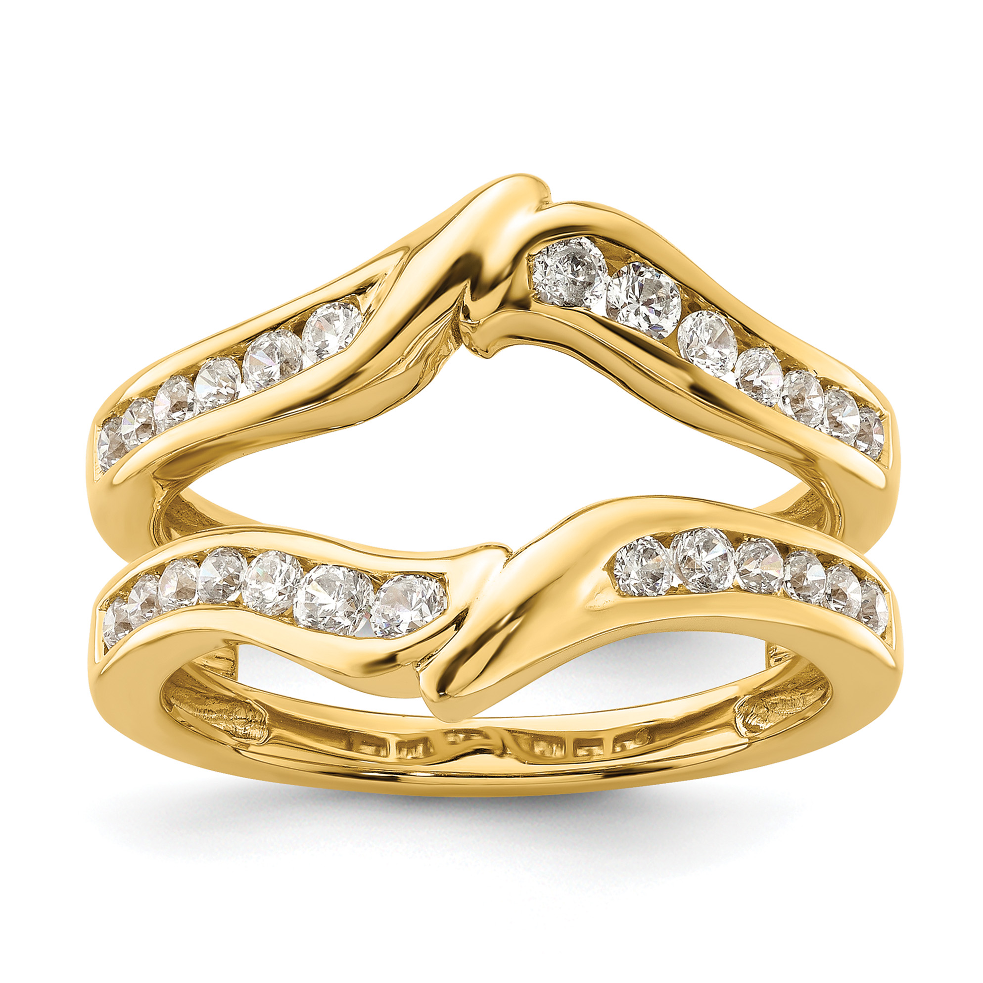 14k 5/8 carat Lab Grown Diamond VS/SI+ G+ Complete Ring Guard (RM9323B-062-YLG)