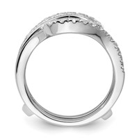 14K White Gold 1.20 Carat Lab Grown Diamond VS SI+ G+ Complete Double Row Ring Guard view 2