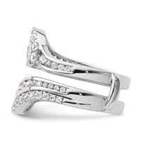 14K White Gold 1.20 Carat Lab Grown Diamond VS SI+ G+ Complete Double Row Ring Guard view 3