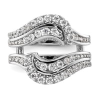 14K White Gold 1.20 Carat Lab Grown Diamond VS SI+ G+ Complete Double Row Ring Guard view 4