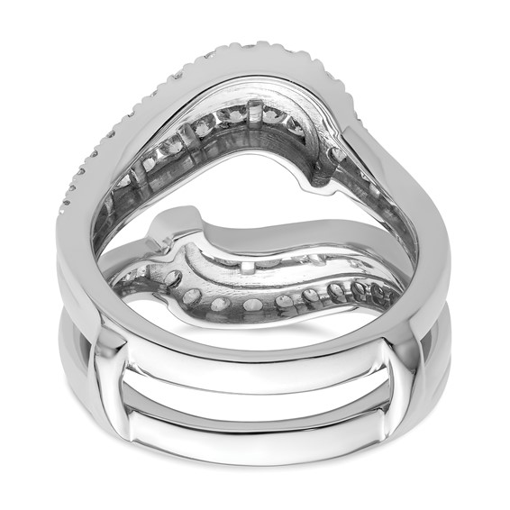 14k White Gold 1 1/5 carat Lab Grown Diamond VS/SI+ G+ Complete Double Row Ring Guard