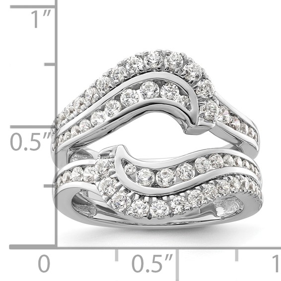 14k White Gold 1 1/5 carat Lab Grown Diamond VS/SI+ G+ Complete Double Row Ring Guard
