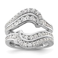 14K White Gold 1.20 Carat Lab Grown Diamond VS SI+ G+ Complete Double Row Ring Guard view 1
