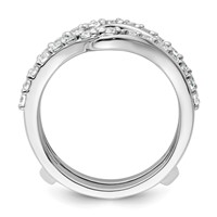 14K White Gold 1 Carat Lab Grown Diamond VS+ F+ Complete Ring Guard view 2