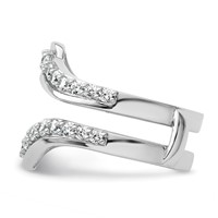 14K White Gold 1 Carat Lab Grown Diamond VS+ F+ Complete Ring Guard view 3