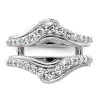 14K White Gold 1 Carat Lab Grown Diamond VS+ F+ Complete Ring Guard view 4