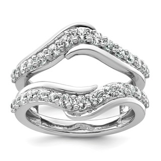 14k White Gold 1 carat Lab Grown Diamond VS+ F+ Complete Ring Guard