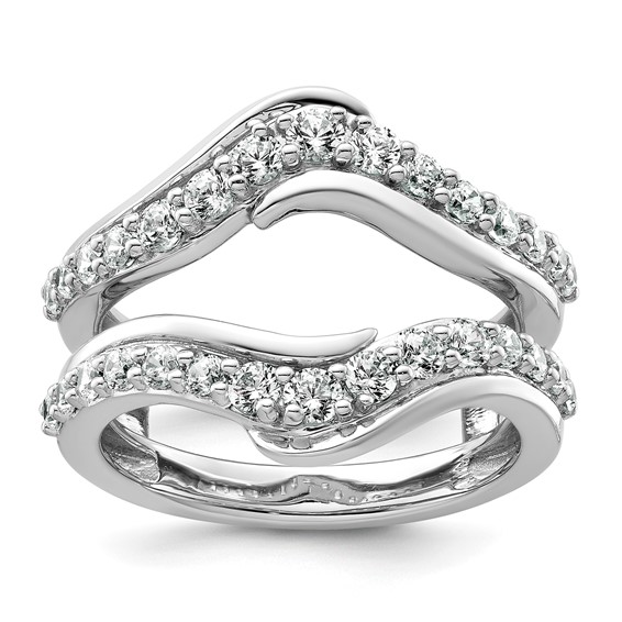 14k White Gold 1 carat Lab Grown Diamond VS+ F+ Complete Ring Guard