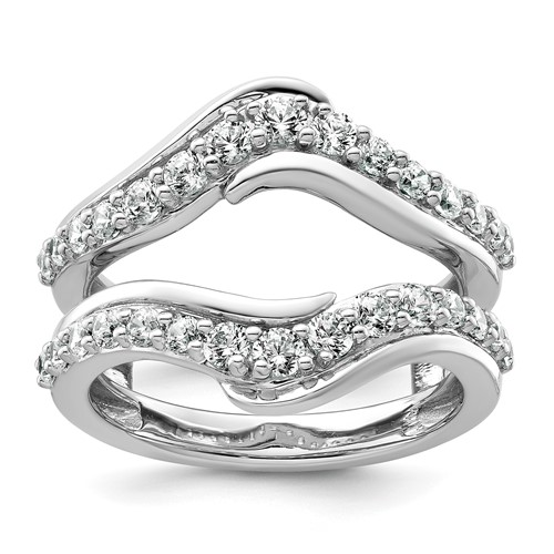 14K White Gold 1 Carat Lab Grown Diamond VS+ F+ Complete Ring Guard