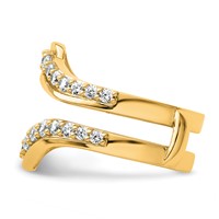 14K Yellow Gold 1 Carat Lab Grown Diamond VS+ F+ Complete Ring Guard view 3