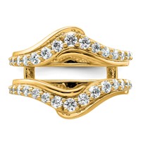 14K Yellow Gold 1 Carat Lab Grown Diamond VS+ F+ Complete Ring Guard view 4