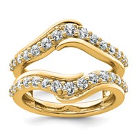 14K Yellow Gold 1 Carat Lab Grown Diamond VS+ F+ Complete Ring Guard view 1