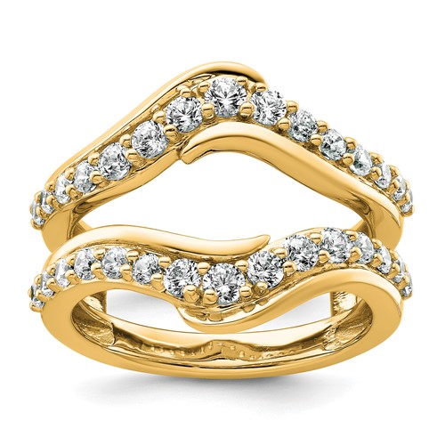 14K Yellow Gold 1 Carat Lab Grown Diamond VS+ F+ Complete Ring Guard
