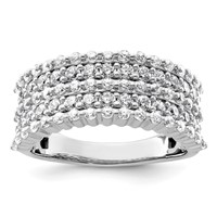 14K White Gold 1.50 Carat Lab Grown Diamond VS SI+ G+ Complete Fashion Band view 1