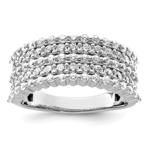 14K White Gold 1.50 Carat Lab Grown Diamond VS SI+ G+ Complete Fashion Band