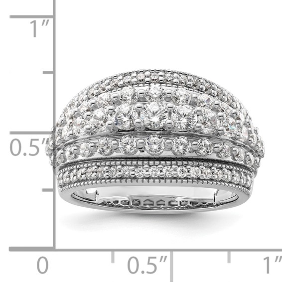 14k White Gold 1 1/2 carat Lab Grown Diamond VS/SI+ G+ Complete Fashion Ring