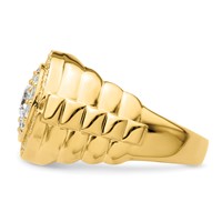IBGoodman 10K Yellow Gold 1.20 Carat Lab Grown Diamond VS SI+ G+ Complete Men's Cluster Ring view 3