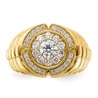 IBGoodman 10K Yellow Gold 1.20 Carat Lab Grown Diamond VS SI+ G+ Complete Men's Cluster Ring view 4