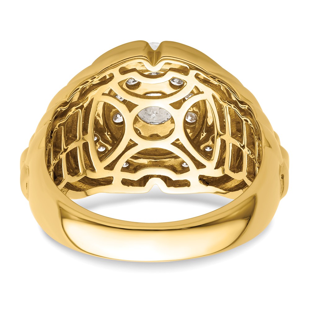 IBGoodman 10k 1 1/5 carat Lab Grown Diamond VS/SI+ G+ Complete Men's Cluster Ring (RM9346-121-0YLG)