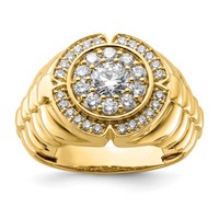 IBGoodman 10K Yellow Gold 1.20 Carat Lab Grown Diamond VS SI+ G+ Complete Men's Cluster Ring view 1