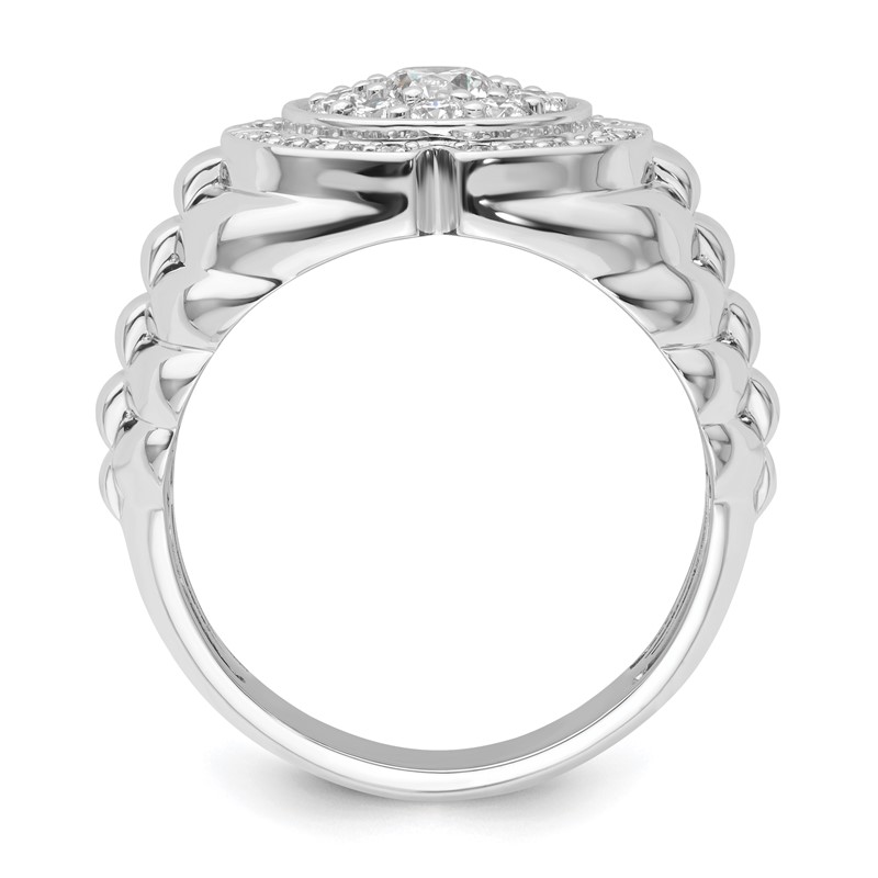 IBGoodman 10k White Gold 1 1/5 carat Lab Grown Diamond VS/SI+ G+ Complete Men's Cluster Ring