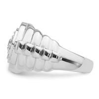 IBGoodman 10K White Gold 1.20 Carat Lab Grown Diamond VS SI+ G+ Complete Men's Cluster Ring view 3