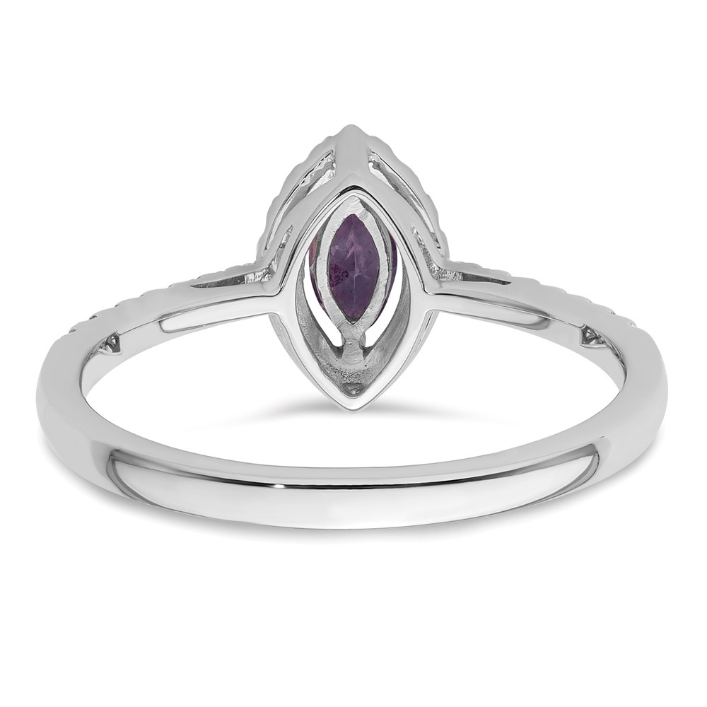 14k White Gold 1/5 carat Lab Grown Diamond VS/SI+ G+ and Amethyst February Birthstone Ring (RM9355-AM-020-WLG)