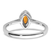 14K White Gold 0.20 Carat Lab Grown Diamond VS SI+ G+ and Citrine November Birthstone Ring view 5