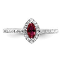 14K White Gold 0.20 Carat Lab Grown Diamond VS SI+ G+ and Lab Created Ruby July Birthstone Ring view 4