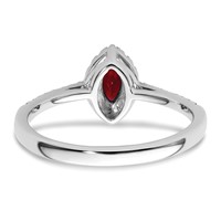 14K White Gold 0.20 Carat Lab Grown Diamond VS SI+ G+ and Lab Created Ruby July Birthstone Ring view 5