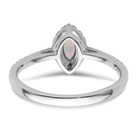 14K White Gold 0.20 Carat Lab Grown Diamond VS SI+ G+ and Lab Created Opal October Birthstone Ring view 5