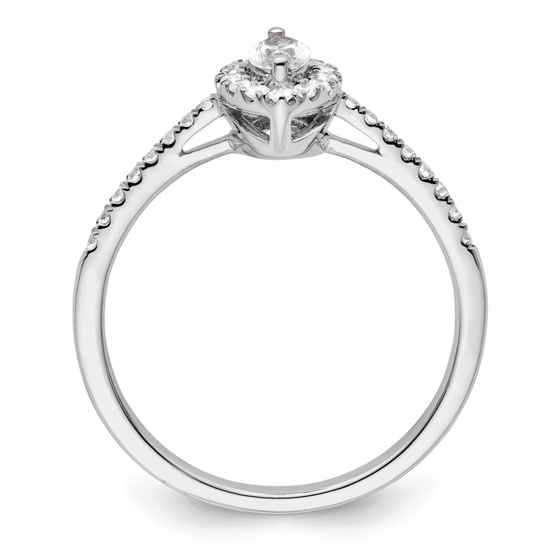 14k White Gold 1/5 carat Lab Grown Diamond VS/SI+ G+ and White Sapphire April Birthstone Ring