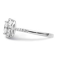 14K White Gold 0.20 Carat Lab Grown Diamond VS SI+ G+ and White Sapphire April Birthstone Ring view 3